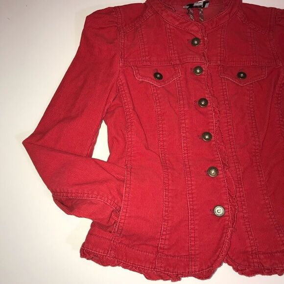 LOFT red, corduroy jacket, size 2 petite - Picture 5 of 13